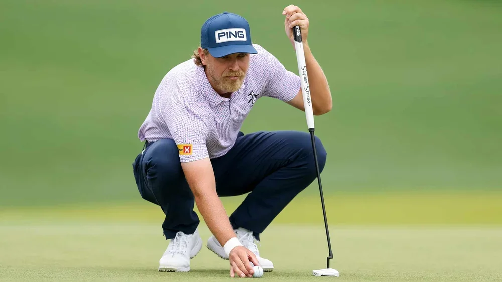 Kristoffer Reitan of Norway looks over a putt on the first hole during the third round of the Truist Championship 2026 at Quail Hollow Country Club on May 09, 2026 in Charlotte, North Carolina. (Photo by Andrew Redington/Getty Images)