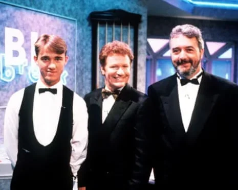 Stephen Hendry, Jim Davidson and the late John Virgo